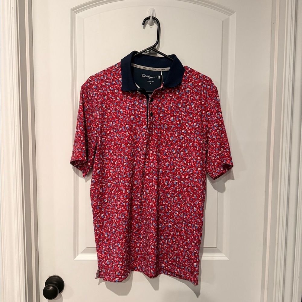 Walter Hagen Floral Print Golf Polo Shirt Performance S NWT